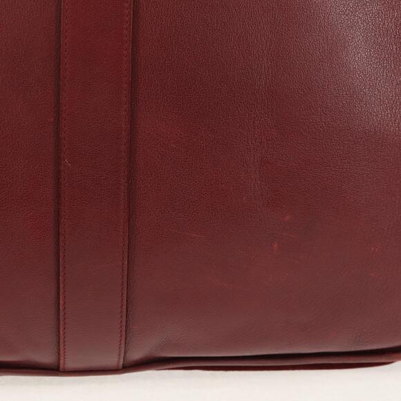 CARTIER Must Line Shoulder Bag Leather Bordeaux Gold Auth ki6152